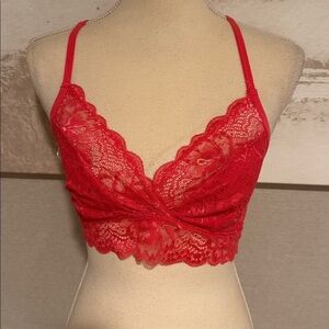 Laura Ashley Coral Lace Bralette Size Large